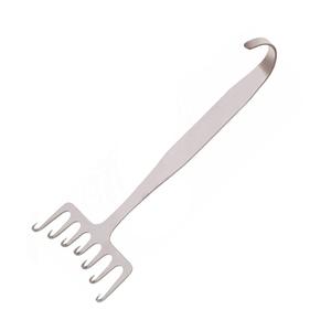 เครื่องมือยกคิ้วสเตนเลสสตีลแบบโคโรนอล ขนาด 18 ซม. ใบมีด 7 แฉก กว้าง 70 มม. พร้อมด้ามจับพลาสติกตามหลักสรีรศาสตร์ สำหรับการผ่าตัดใบหน้า - Product Image 3