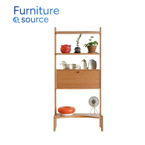 Étagère en échelle moderne avec armoire et tiroir-Meubles de salon en bois massif du Vietnam pour la maison et l'hôtel - Product Image 1