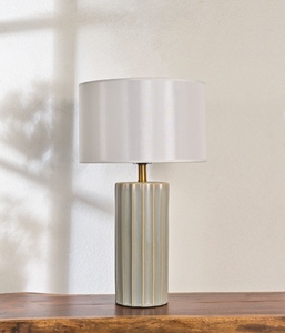 Modern Industrial Concrete <b>Table</b> Lamp Nordic Grey Cement Gold <b>LED</b> <b>Bedside</b> Light Fabric Shade for Bedroom Living Room Decor - Product Image 4