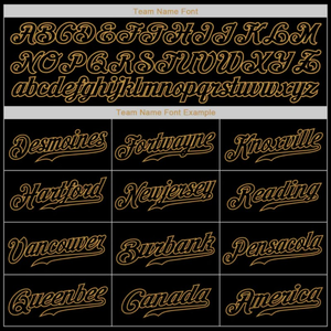 Jersey Bisbol Pendek Cetak Jahitan Kustom Seragam Tim Hitam Emas Pakaian Jalanan Hip Hop Bordir Personal Pria Wanita Lengkap - Product Image 5