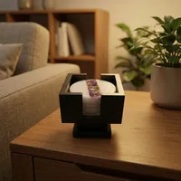 Ensemble de sous-verres en marbre de luxe avec support en métal, sous-verres en pierre faits à la main pour la décoration de table, maison, bureau, restaurant