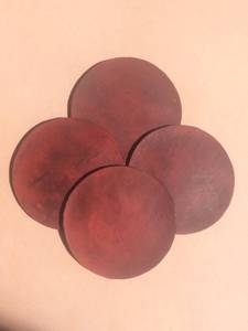 Hand-Cut Genuine Leather Coaster Set 6 Piece Round Cup Pad Durable Cowhide Table Protector Luxury Office Accessory GLC-0152 - Product Image 4