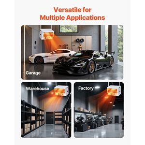 Riscaldatore Elettrico da Garage da 5000 Watt, Montaggio a Soffitto, Elemento Riscaldante in Mica, 2 Impostazioni con Protezione dal Surriscaldamento, Bassa Rumorosità, Spina USA - Product Image 6