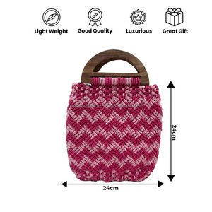Sac en macramé indien fait à la main coton corde plage fourre-tout été épaule sac à main pour les femmes - Product Image 3