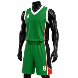 Ensemble d'uniformes personnalisés pour équipe de basketball |   Maillots respirants en polyester 100% sublimé, shorts à cordon de serrage |   T-shirts à bretelles en V |   Façade | - Product Image 4