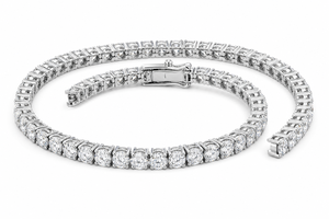 Gold Plated Cubic Zirconia Tennis Chain Necklace Round Brilliant Cut Prong Set Iced Hip Hop Jewelry <b>Men</b> Women Gift - Product Image 3
