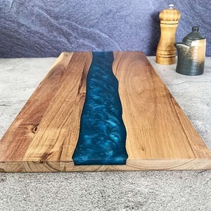 Tabla de cortar de resina y madera para cocina, preparación de alimentos, superficie de servicio segura para el hogar y restaurantes - Product Image 6