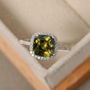 <b>Cushion</b> Sultanite <b>Ring</b>-Unique Sultanite <b>Ring</b>-Colours Changing Sultanite <b>Ring</b>-Colours Changing <b>Ring</b>-Sultanite <b>Ring</b>-Silver <b>Ring</b> - Product Image 5