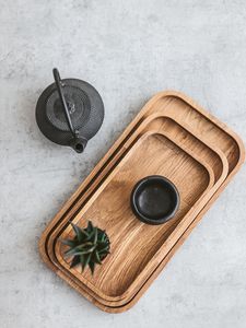 Bandeja rectangular de madera de mango ecológica para servir bocadillos, bebidas, desayuno, elegante decoración para el hogar y la cocina. - Product Image 4