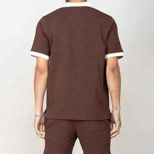 Polo personalizado transpirable de alta calidad para hombre, conjunto de pantalones cortos, hecho en fábrica, transpirable, informal, de verano, venta al por mayor, diseño liso en blanco - Product Image 2