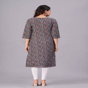 Women Black Printed <b>Kurti</b> Ethnic Casual Wear <b>Kurti</b>, Work <b>Kurti</b> , Trendy <b>Kurti</b> , New Kurta - Product Image 3