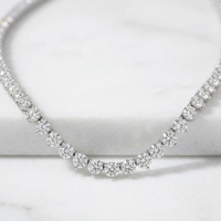 Collier tennis en diamant de laboratoire pour femmes et hommes, or massif 10 carats, cadeau, bijoux de fiançailles