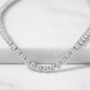 Collier tennis en diamant naturel et diamant de laboratoire pour femmes et hommes, or 10K, 14K, 18K, bijoux en diamant véritable - Product Image 1