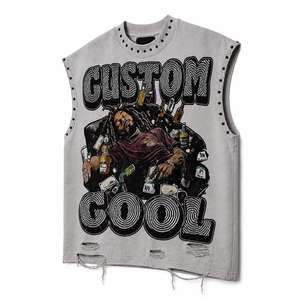 Camiseta sin Mangas Glory Personalizada con Estampado Gráfico Extra Grande, 100% Algodón Jersey, Diseño Hip Hop Streetwear Unisex - Product Image 1