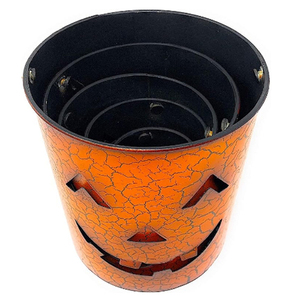 Halloween <b>Lantern</b> Rustic Candle Holder Metal Indoor Outdoor Decoration Jack-O'-<b>Lantern</b> Bucket <b>Lamp</b> Set of 5 - Product Image 2