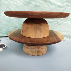 แท่นวางเค้กไม้อะคาเซียธรรมชาติที่ดีที่สุดแท่นเสิร์ฟขนมอบทรงกลมสำหรับงานแต่งงานงานหัตถกรรมจากเวียดนาม - Product Image 5