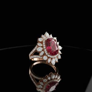 Anillo de compromiso europeo para mujer Mehrajudin Gems, rubí con corte cojín, plata 925 chapada en oro, engaste de púas cristianas, para fiesta de bodas - Product Image 3