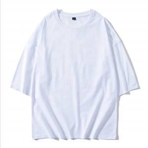 เสื้อยืดคอกลมแขนสั้นทรงโอเวอร์ไซส์ ผ้าคอตตอนเจอร์ซีย์ สำหรับผู้ชาย สีดำ สวมใส่สบาย ทรงปกติ ระบายอากาศได้ดี น้ำหนัก 220 กรัม แบบถัก - Product Image 6