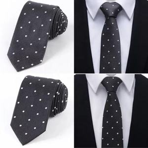 Corbata de seda personalizada para hombre con patrón de puntos bordado, elegante, formal, para negocios, bodas, fiestas, accesorio de corbata larga. - Product Image 2