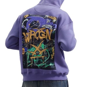 Sudadera con Capucha Morada para Hombre, Logotipo de Estrella Bordado, Corte Regular, Informal, de Algodón French Terry, para Otoño, OEM 2026 - Product Image 5