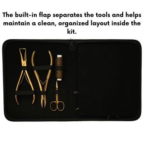 Professional Hair Extension Tool Kit for Salon Application with Beads Crimper Removal Tool Curved Needles and Styling Clips <b>Set</b> - Product Image 5