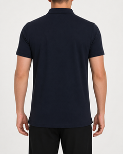 Wholesale <b>Men's</b> Black Solid Hip Hop Style Embroidered Knitted Short Sleeve Quick Dry Shirt Custom Logo Breathable Comfortable - Product Image 5