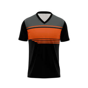 T-shirts de handball pour hommes en coton 100% avec logo imprimé par transfert thermique de haute qualité, col rond, séchage rapide, respirant, sport - Product Image 1