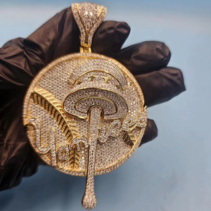 Pendentif en diamant brillant cultivé en laboratoire certifié IGI, style hip-hop personnalisé unisexe, plaqué argent, diamant VVS, bijoux fins - Product Image 1