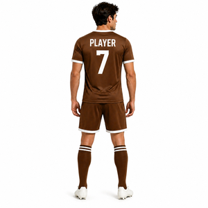Conjunto de Uniforme de Fútbol al por Mayor para Equipos, Camiseta y Pantalones Cortos de Fútbol Personalizados con Tela de Control de Humedad para Clubes y Escuelas - Product Image 2