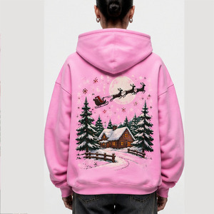 OEM <b>Christmas</b> Hoodie 100% Polyester Casual Style Sublimation Printed Personalized Holiday Pullover Snowman Graphic <b>For</b> <b>Women</b> - Product Image 2