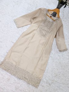 WOMEN S PURE VICHITRA <b>SILK</b> <b>KURTA</b> SETS - Product Image 2