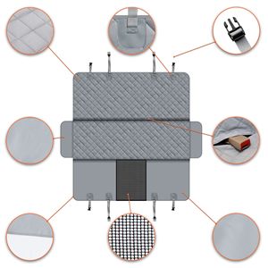 Housse de siège arrière pour chien pour voitures, SUV, camions avec fenêtre en maille, anti-rayures, antidérapante, imperméable, en tissu Oxford - Product Image 5