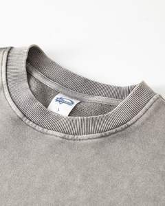 Sweat-shirt col rond 100 % coton pour homme, 420 g/m², en molleton bouclette épais, couleur unie, délavé à l'acide, personnalisable - Product Image 6