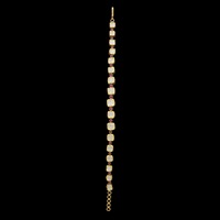 Magnifique bracelet vintage en or 18 carats avec rubis taille ronde sertis en clos et pierres Polki, fait main pour femme.