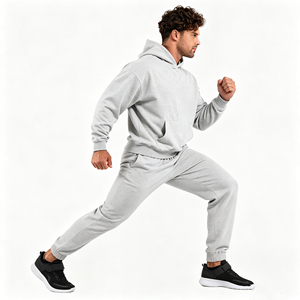 Conjunto Deportivo Informal Personalizado para Hombre, Sudadera con Capucha de Algodón Terry, Pantalones Deportivos con Puños, Transpirable y Ecológico para Gimnasio - Product Image 5
