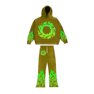 Heavyweight Custom Logo Sweat Suits Cotton Hoodie Tracksuits Thick Fabric French Terry Hoodies and <b>Sweatpants</b> <b>Set</b> for Men - Product Image 5