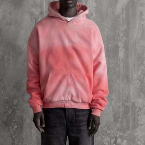 เสื้อฮู้ดสีชมพูทรงโอเวอร์ไซส์ สีพื้น สไตล์ลำลองสำหรับฤดูใบไม้ร่วง ผ้าฝ้ายฟลีซ มีกระเป๋า ใส่ได้ทั้งชายและหญิง ทรงปกติ - Product Image 4
