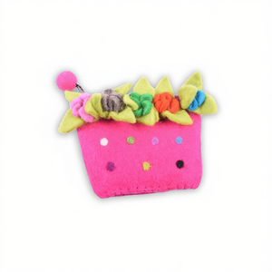 Mini sac à main pour femme avec motif de panier de fleurs en feutre - Product Image 2