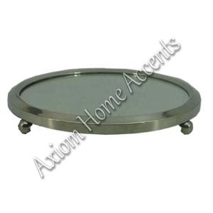 Axiom Home Accents Bandeja de latón moderna para mesa de fiesta de Navidad Bandeja de servicio de metal con acabado brillante - Product Image 6