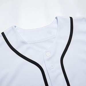 Camiseta de Béisbol Blanca Unisex de Manga Corta con Botones al Frente, Color Sólido, Transpirable, de Poliéster, Ropa Deportiva para Adultos, Corte Regular - Product Image 5