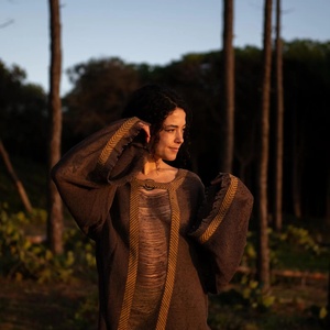 เสื้อคลุมผ้าฝ้ายแขนยาวทรงหลวมสไตล์โบฮีเมียน เสื้อเชิ้ตสำหรับใส่ซ้อนชั้นในฤดูร้อนและฤดูใบไม้ร่วงสำหรับผู้หญิงไซส์พลัส - Product Image 3