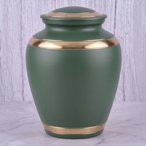 Urna Funeraria de Latón Personalizable de Estilo Americano con Patrón de Mármol Azul Dorado Tallada a Mano para Cremación de Adultos - Product Image 4