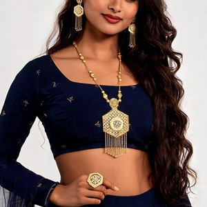Wholesale Dubai Style Long <b>Bridal</b> Gold Jewelry Set 14K18K24K Gold Filled Fashion Jewelry Traditional Turkish Design Jewelry Set - Product Image 2