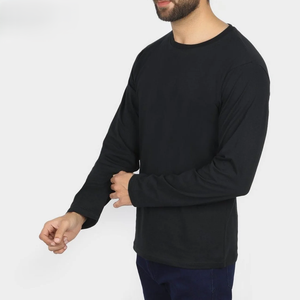 T-shirt en coton à manches longues pour homme, col rond, respirant, décontracté, streetwear, haut tendance pour tous les jours - Product Image 5