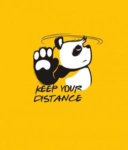 Panda Keep Your Distance Débardeur pour femme à imprimé dessin animé, col rond, décontracté, respirant, tricoté, sans manches - Product Image 3