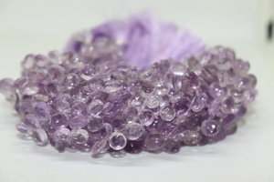 Perles en améthyste rose facettées en forme de cœur 8-9mm, 8 pouces, taille briolette, pierres précieuses naturelles pour la fabrication de bijoux à prix de gros - Product Image 5