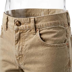 Shorts en jean kaki pour homme, taille mi-haute, coupe droite, décontractés, en coton, pour l'été - Product Image 5
