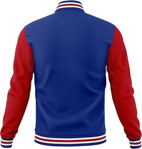 High Quality Men's Varsity Jackets Thin <b>Stand</b> Collar Light <b>Weight</b> Winter Wool Body Leather Sleeve Best Design Plain Fabric Front - Product Image 3