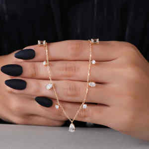 Pendentif en or jaune 14 carats exquis avec diamant de laboratoire taille poire pour femme, bijou synthétique de luxe couleur EF, 1,96 g - Product Image 5