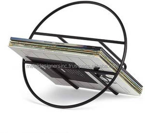 Porte-revues et livres de table en métal noir moderne pour vaisselle, livres et magazines, fichiers et bureau - Product Image 1